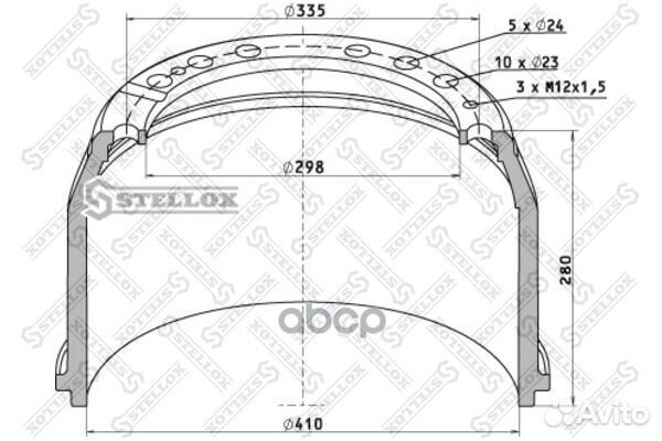 85-00030-SX торм.барабан 410x220/234 H300 d2