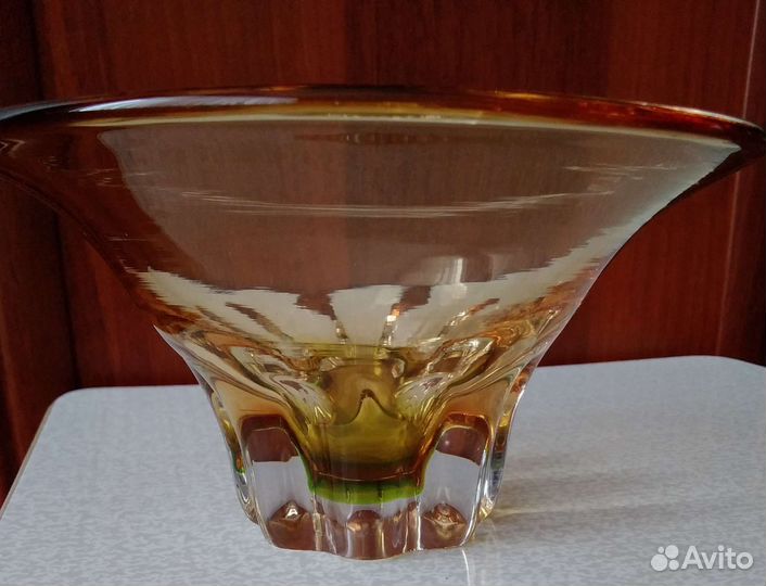 Набор конфетниц цветное чешское стекло