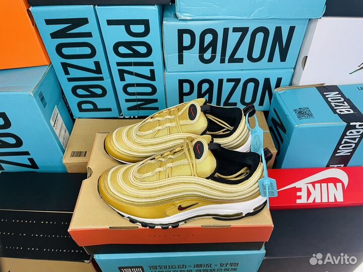 Оригинальные кроссовки Nike Air Max 97 Gold bullet