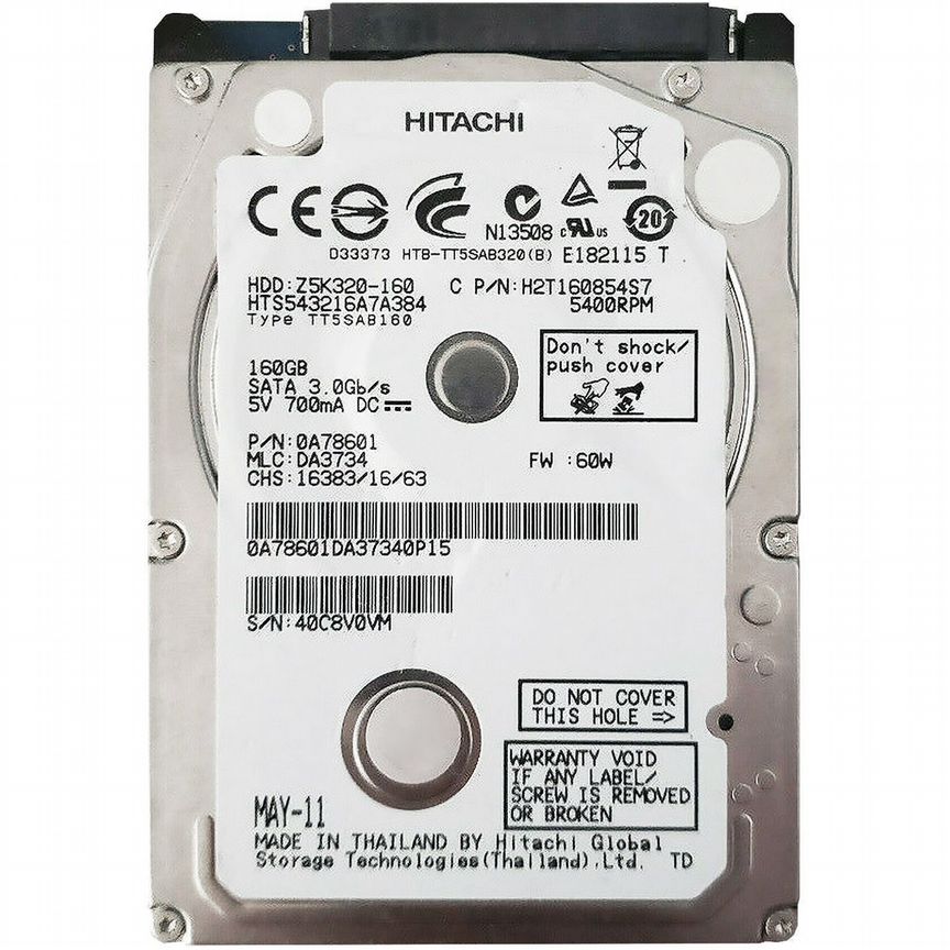 [HTS543216A7A384] Жесткий Диск Hitachi 160gb Sata2 Hts543216a7a384