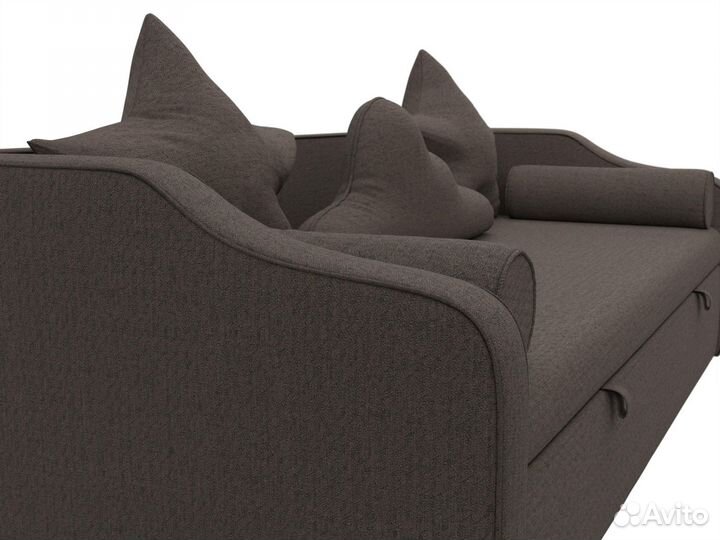 Диван детский прямой Рико, рогожка, амур коричневый