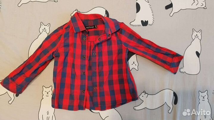 Рубашка клетчатая детская на мальчика новая 80