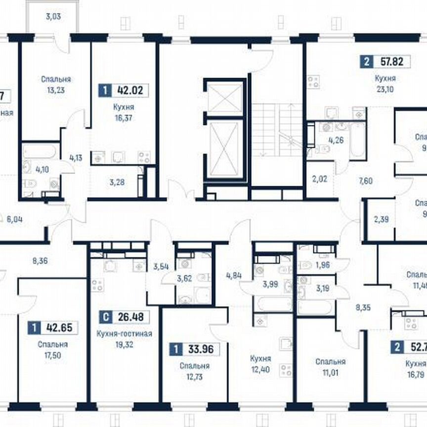 2-к. квартира, 52,8 м², 10/18 эт.