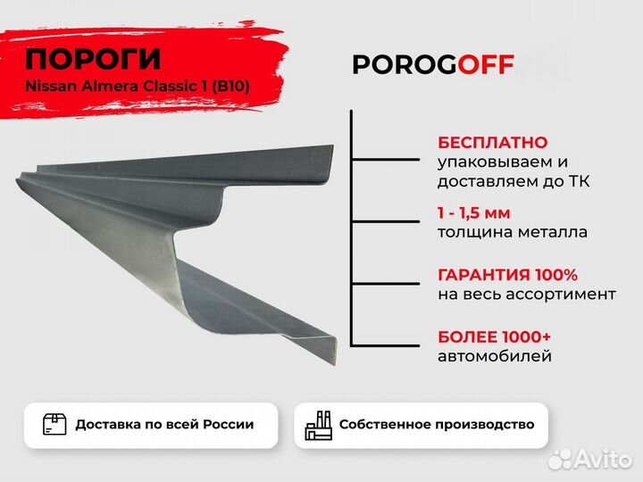 Ремонтные пороги Nissan Almera Classic