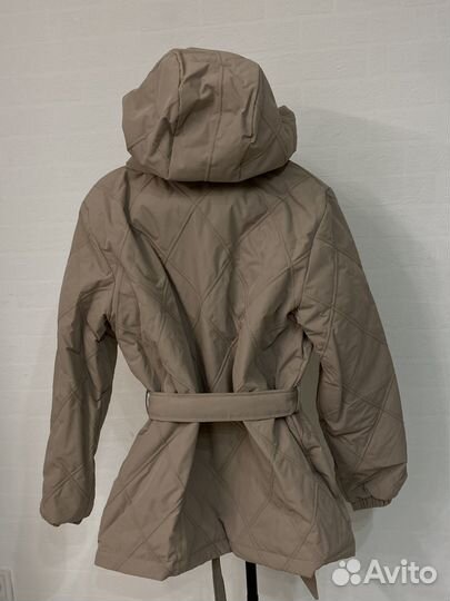 Куртка стеганая весенняя женская с поясом