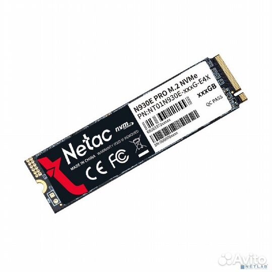 Накопитель SSD Netac PCI-E 3.0 512Gb NT01N930E-512G-E4X N930E Pro M.2 2280