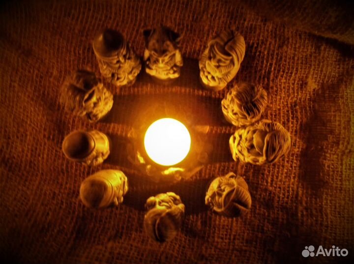 Кумиры Славянских богов чуры 10шт.+костер