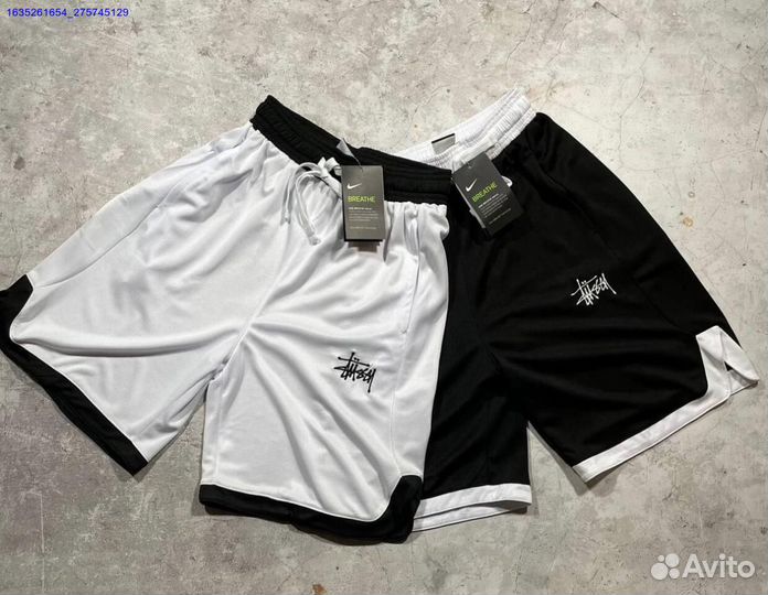 Шорты Nike x Stussy черные/белые (Арт.49364)
