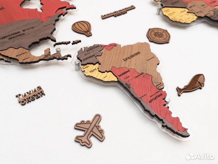 Необычная карта мира из дерева Челябинск
