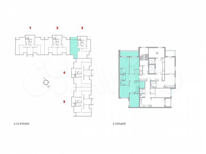 3-к. квартира, 88,5 м², 2/12 эт.