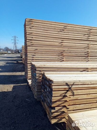 Доска обрезная, дисковый распил, 25х100х6000 мм