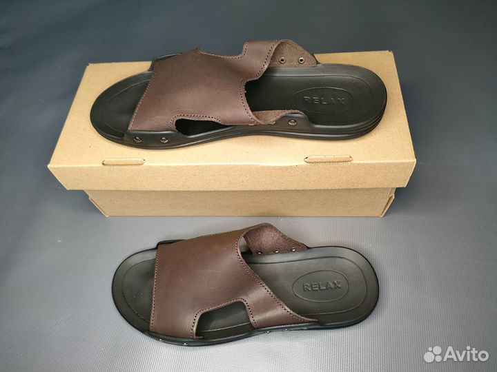 Пантолеты шлепанцы тапочки из натуральной кожи