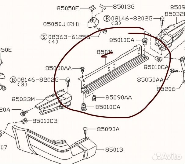 Бампер задний Nissan Patrol Y61