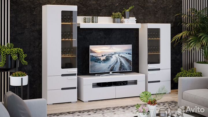 Модульная гостиная Фьюжн Белая