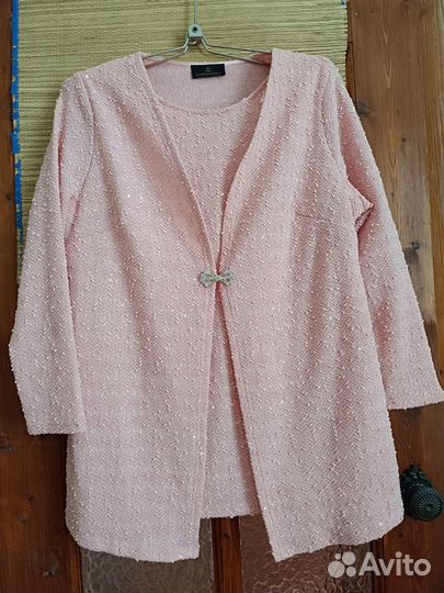 Жакет с блузой. Имитация двойки. Р. 50-52