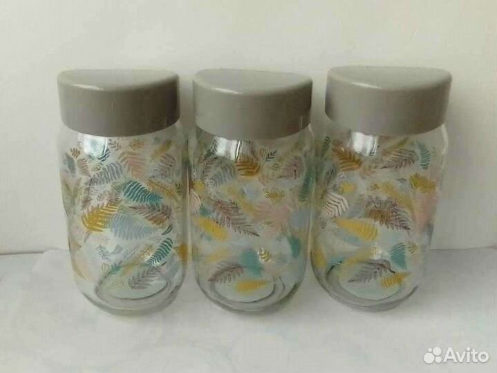 Банки 3шт для сыпучих продуктов для интерьера