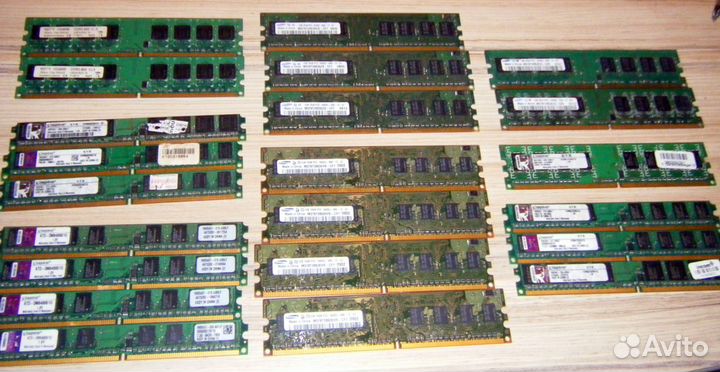 Озу DDR2 667-800 Mhz много планок по 1Gb и по 2Gb