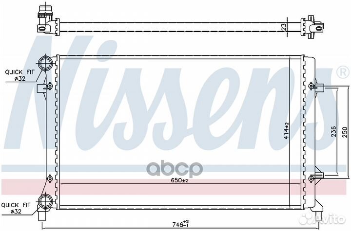 Радиатор VW-golf V 1,6 03- 65277 Nissens
