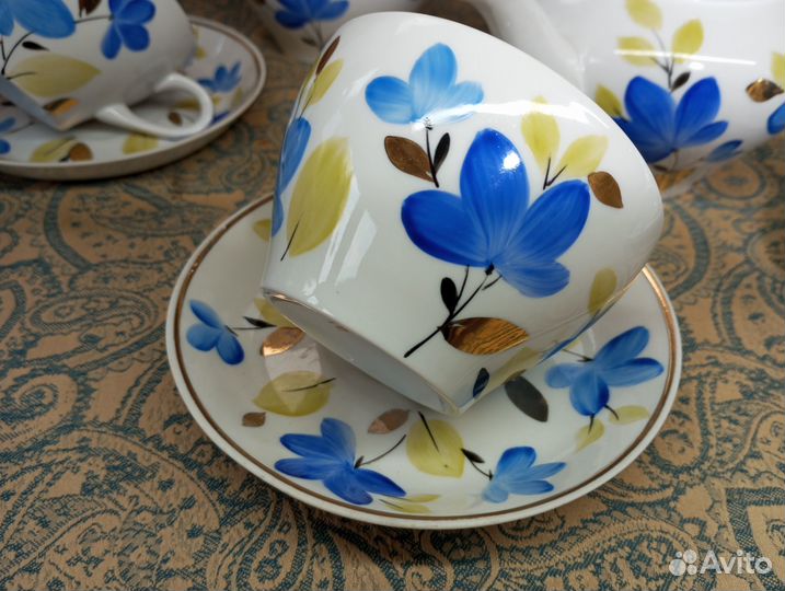 Чайный сервиз Голубые цветы Пролетарий