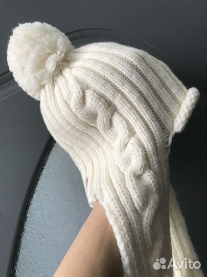 Детская шапка 52-54-56 шерсть80/акрил20 Молочный