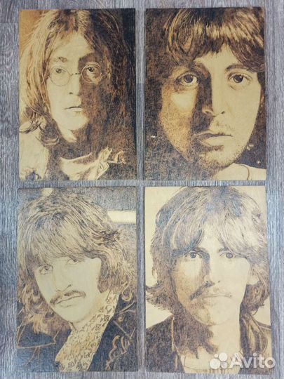 The Beatles картины выжиганием
