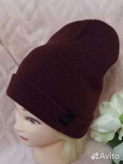 Шапка женская бордовая