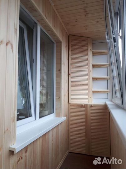 Отделка балконов евровагонкой, остекление балконов