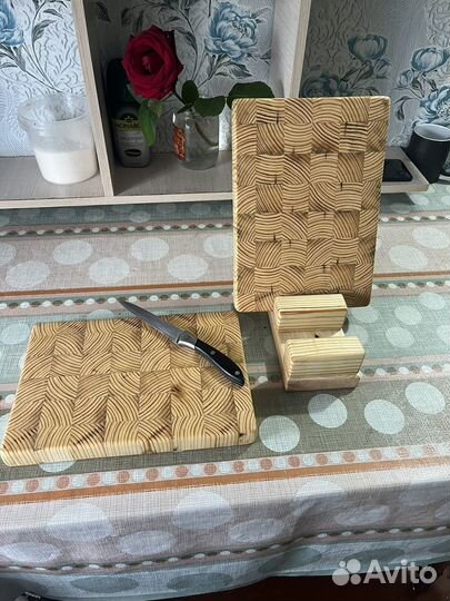 Торцевая разделочная доска из массива сосны