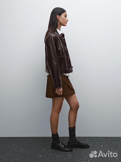 Пиджак Massimo Dutti кожаный