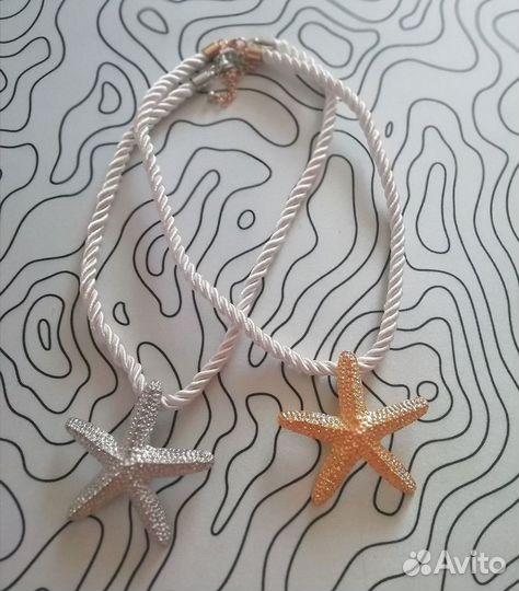 Ожерелье, серьги в морском стиле