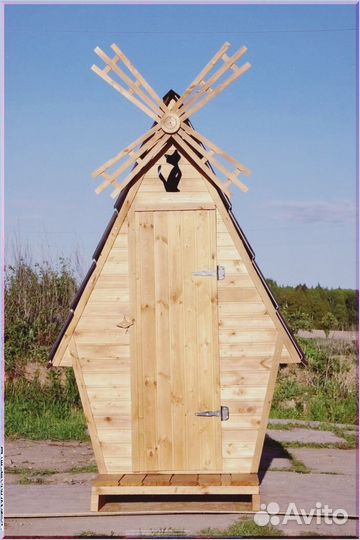 Уличный туалет с декором клэ 009