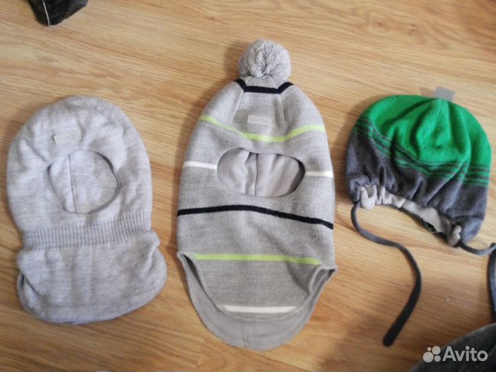 Шапка шлем зима серые и осень зелёная