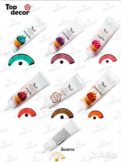 Гелевые пищевые водорастворимые красители