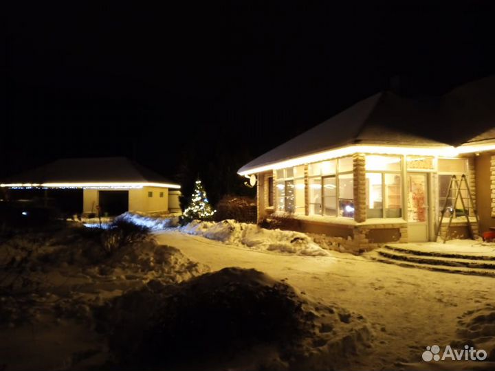 Украшение домов гирляндами / Монтаж гирлянд