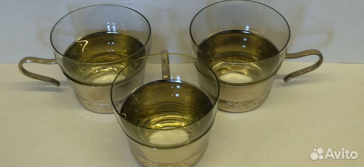 Чайная, кофейная чашка 3 шт одним лотом мнц никель