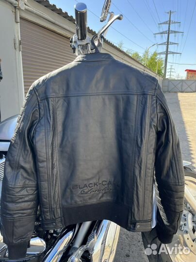 Мотокуртка кожаная мужская Black cafe london