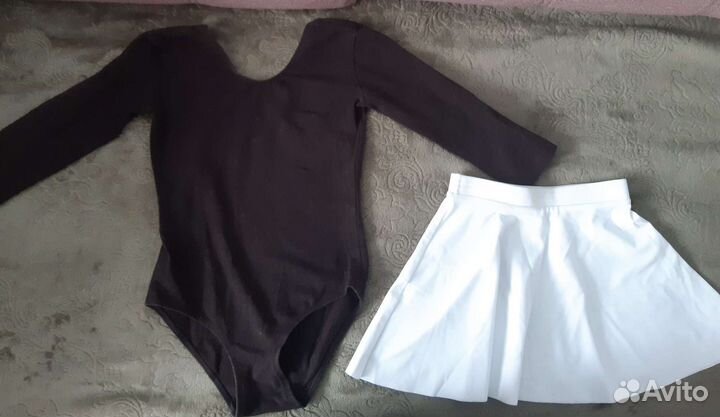 Гимнастический купальник+юбка 5-6 лет