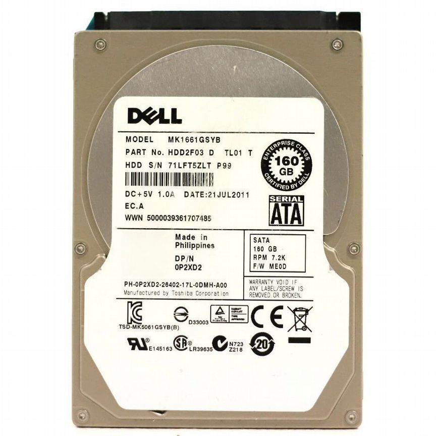 [P2XD2] Жесткий Диск Dell 160gb Sata2 2.5" Hdd P2xd2