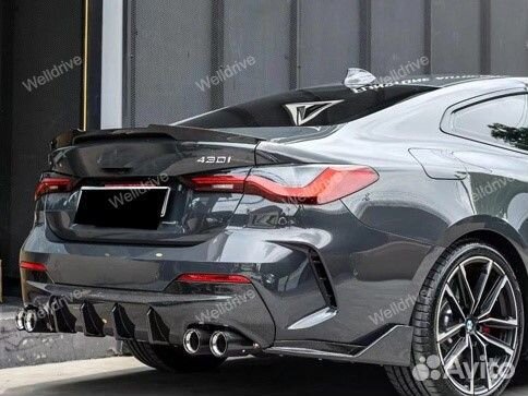 Спойлер BMW 4 G22 M4 New style черный глянец