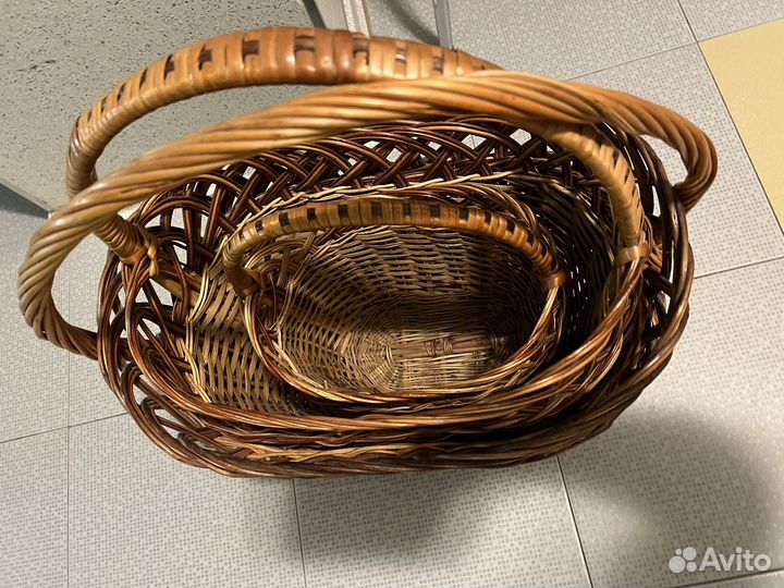 Корзина из натуральной лозы, набор корзин