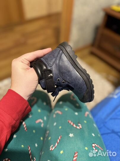 Сапоги осенние для мальчика кожаные 22