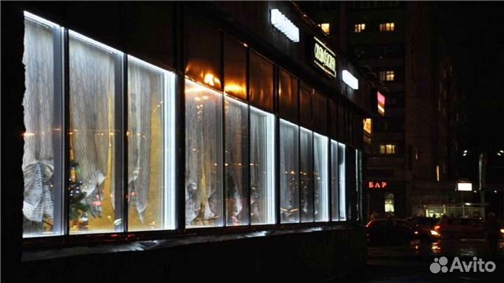 Неон на окно, освещение