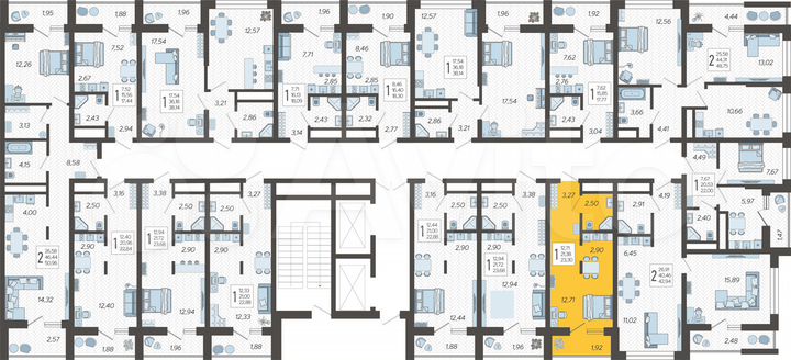 Квартира-студия, 23,3 м², 4/19 эт.