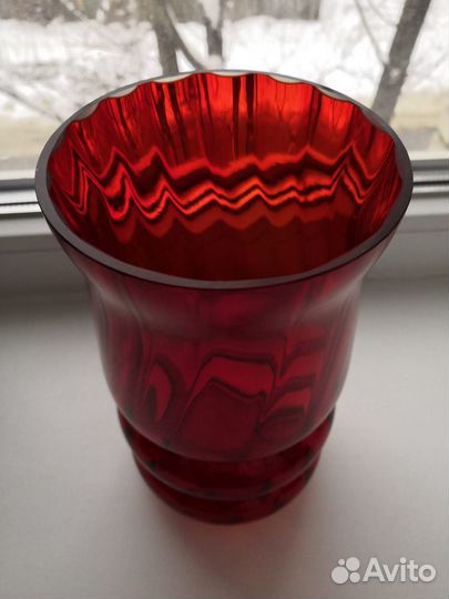 Ваза цветное стекло СССР винтаж раритет