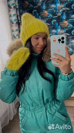 Шапка варежки