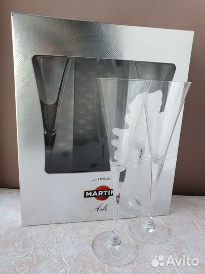 Бокалы новые для шампанского Martini Asti