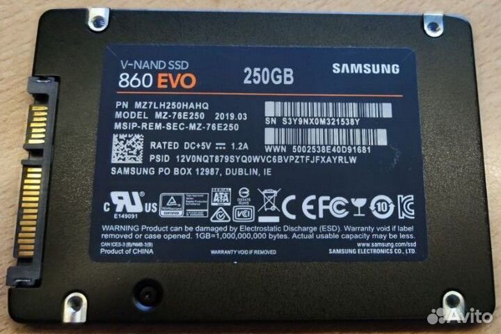 SSD Samsung 860 EVO 250GB