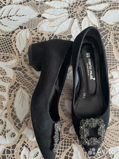 Туфли натуральная замша черные 36 р