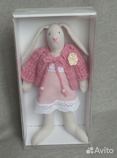 Зайка тильда, текстильный ручной работы, 18 см