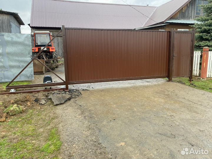 Ворота откатные с калиткой